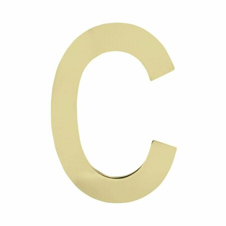 PERFECTPATIO 4 in. Brass Floating House Letter C, Polished Brass PE2756369